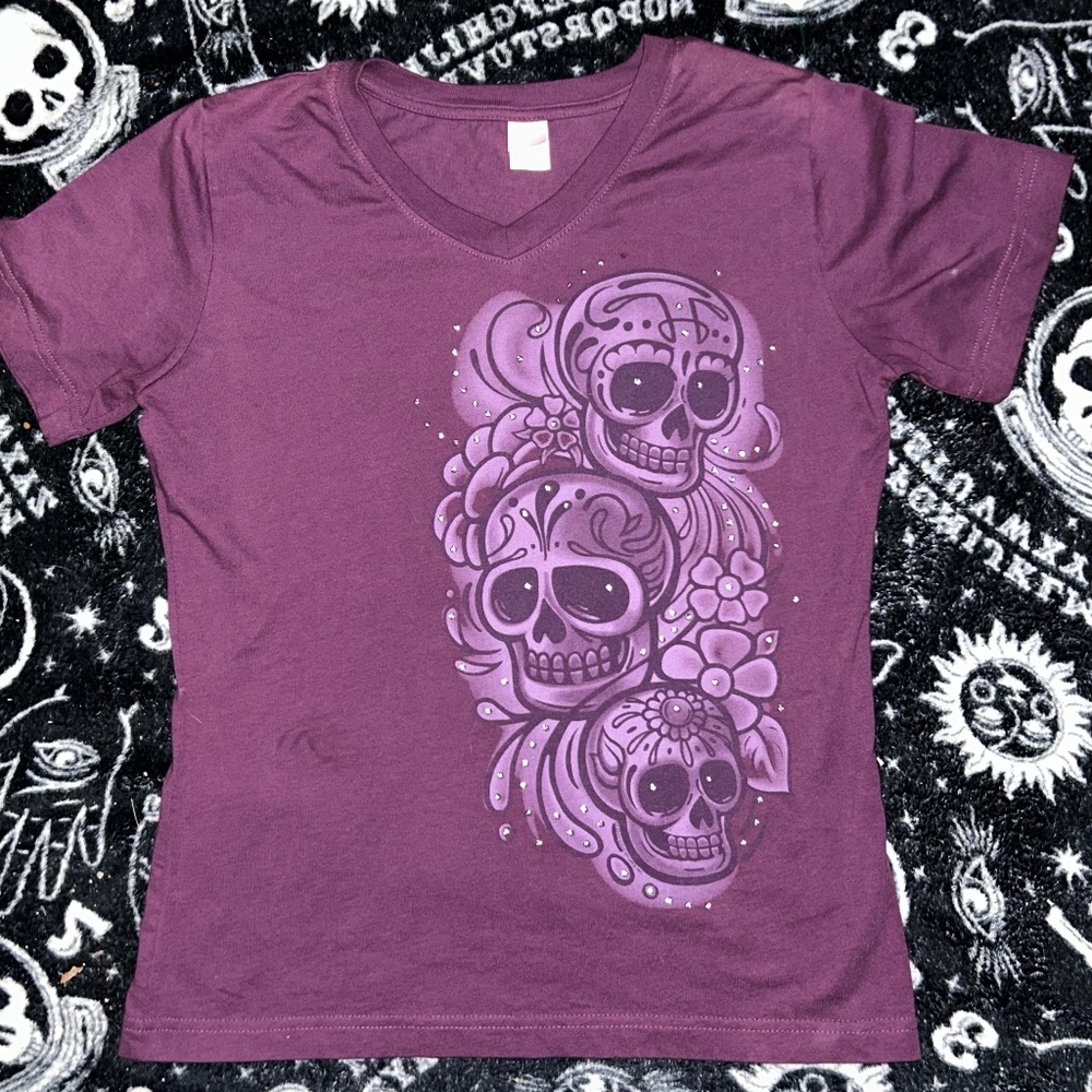 Y2k girl scull T shirt